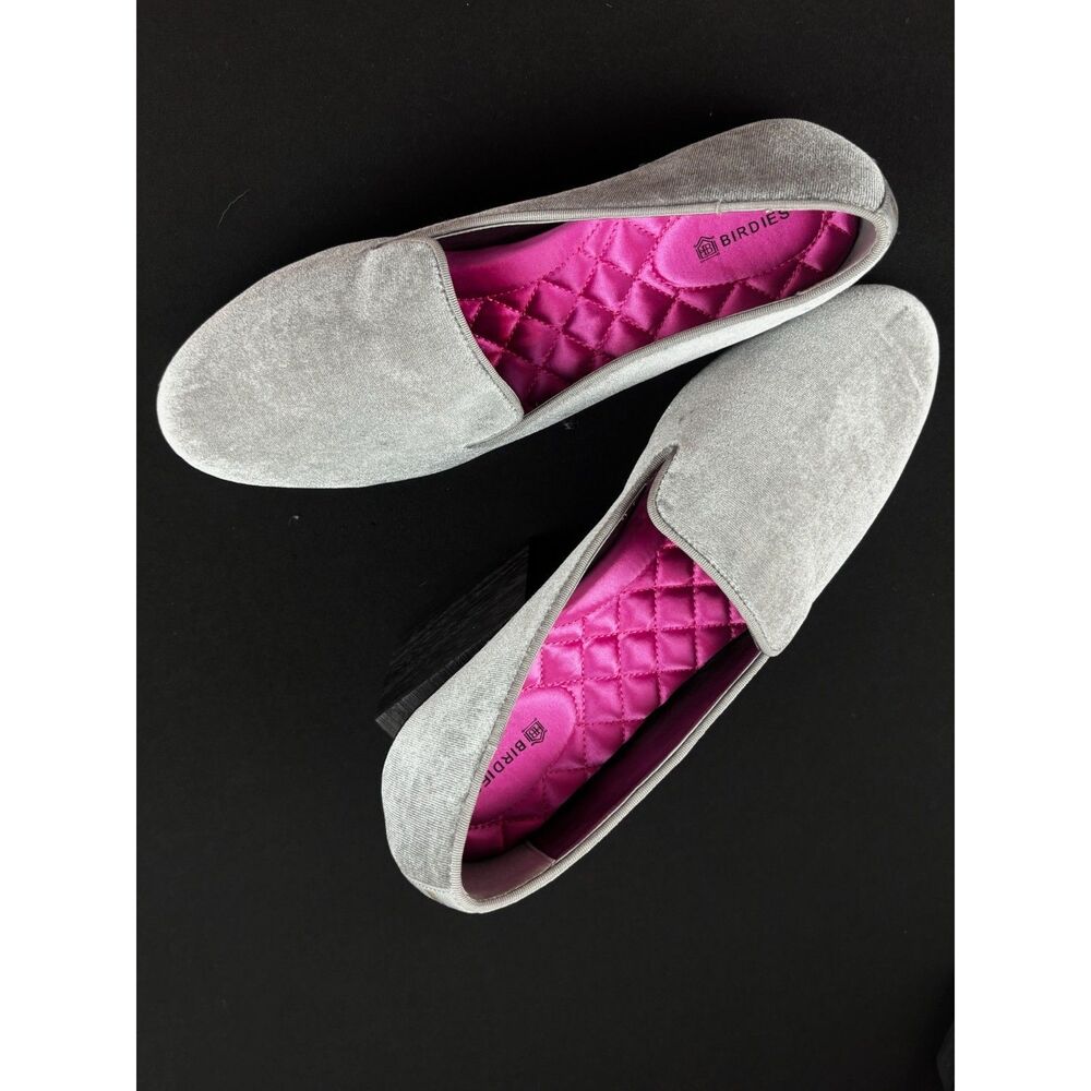 ~ Birdies Flats 10 Velvet Starling Driving Loafer Gray Collegiate Lux Preppy